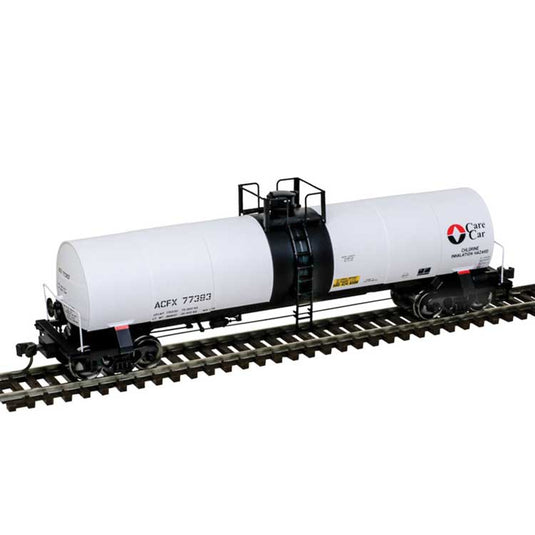 Atlas Master Line HO ACF 17,360-Gallon Tank Car - Olin Corp. ACFX (Care Car, white, black, red)