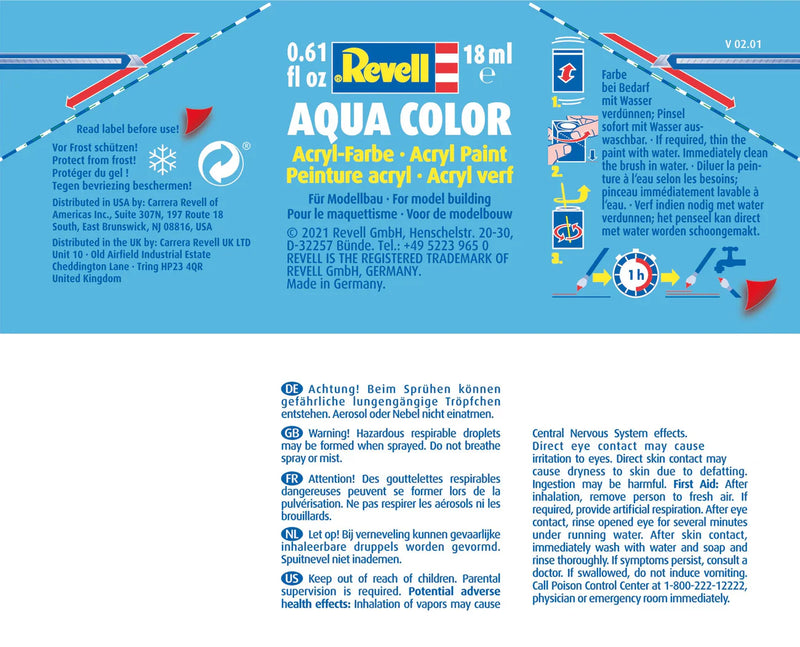 Chargez l'image dans la visionneuse de la galerie, Revell Aqua Color Acrylic Paint 18ml - Silk "Light Grey"
