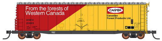 Intermountain HO PS-1 50ft Boxcars with Plug Doors & Cushion Underframe - Canfor / USEX