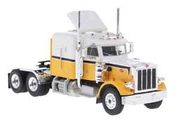 Brekina HO 1973 Peterbilt 359 Sleeper-Cab Tractor - White, Yellow