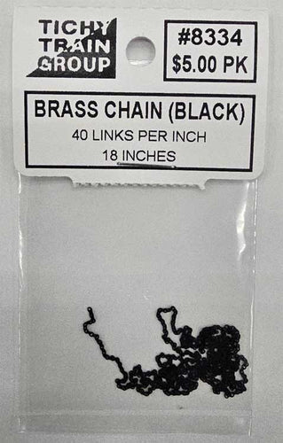 Tichy Train Group HO Blackened Brass Chain - 40 Links Per Inch, 18