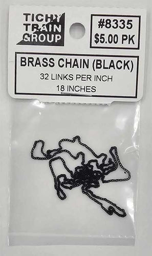 Tichy Train Group HO Blackened Brass Chain - 23 Links Per Inch, 18