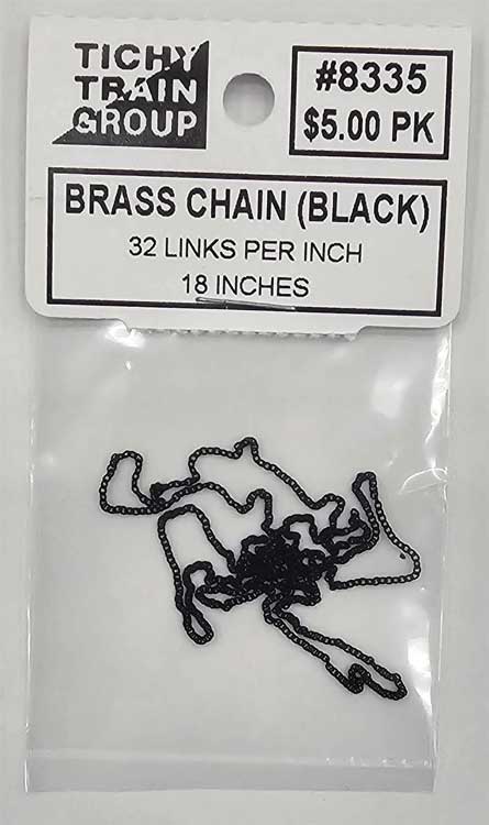 Tichy Train Group HO Blackened Brass Chain - 23 Links Per Inch, 18