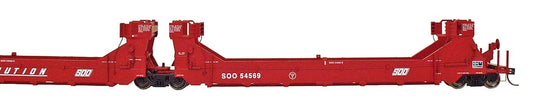 Intermountain HO Twin Stack Well Cars - 5 Car Articulated Set (Former A-Line) - SOO Line