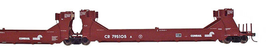 Intermountain HO Twin Stack Well Cars - 5 Car Articulated Set (Former A-Line) - Conrail