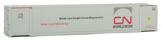 Walthers SceneMaster 53' Singamas Corrugated-Side Container - Canadian National (white gray red; Worldwide Logo)