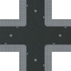 Busch HO Self-Adhesive Crossroad Asphalt Sheet