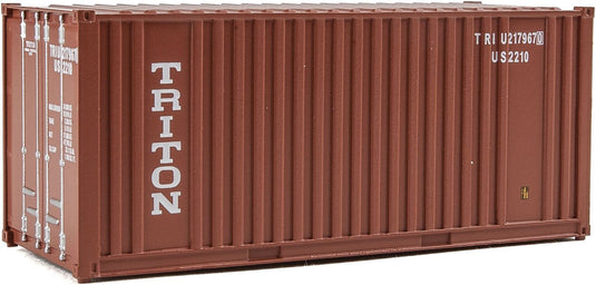 Walthers SceneMaster HO 20' Corrugated Container w/Flat Panel - Assembled - Triton (brown white)