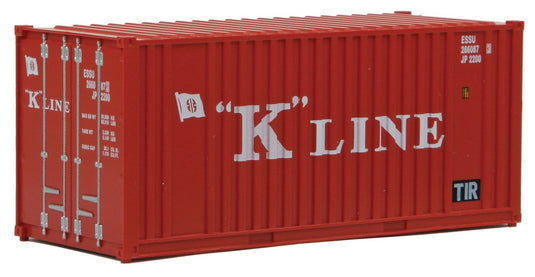 Walthers SceneMaster HO conteneur 20 pi à parois ondulées (panneau d'extrémité plat) – K-Line (949-8013)