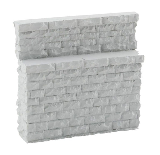 Walthers Cornerstone HO Single-Track Railroad Bridge Stone Abutment - Low - Resin Casting