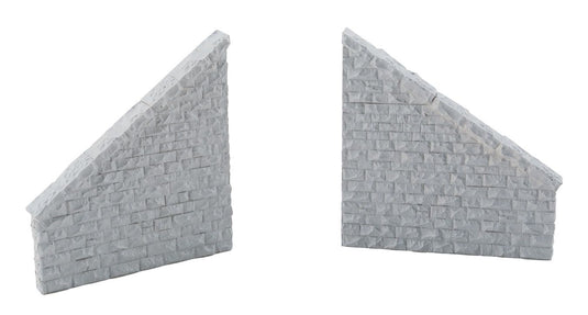 Walthers Cornerstone HO Railroad Bridge Stone Wing Walls - Resin Casting - One Each Left & Right