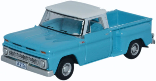 Oxford Diecast HO Chevrolet Stepside Pick-Up 1965 Light Blue/White