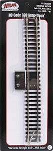 Atlas HO Terminal Section Snap-Track Nickel-Siver Rail - 9