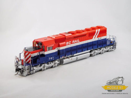 Bowser Executive HO GMD SD40-2 - w/DCC & Sound - BC Rail (Hockey Stick; red white blue)