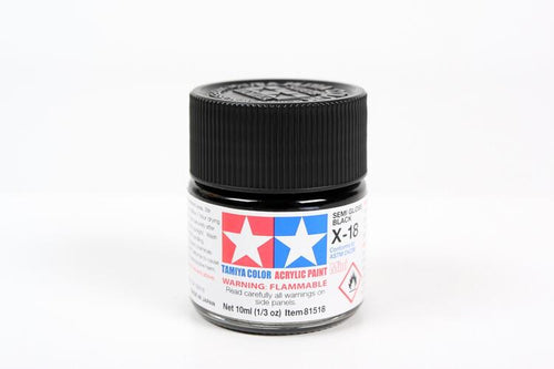 Tamiya Paint X18 Semi Gloss Black 10ml.