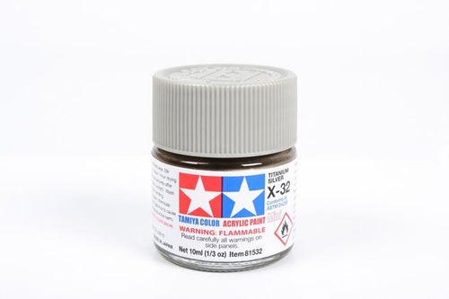 Tamiya Paint X32 Gloss Titanium Silver 10ml.