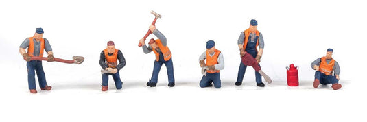 Walthers SceneMaster HO Railroad Track Workers pkg(6) - Set