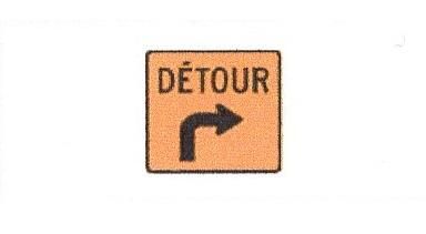 Signalisation C&G HO – Panneau de détour – Détour, tourner, À droite (T-90-3-D)