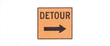 Load image into Gallery viewer, Signalisation C&amp;G HO – Panneau de détour – Détour, À droite (anglais) (T-90-2-D-A)
