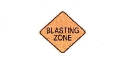 Signalisation C&G HO – Panneau de zone de chantier – Zone de dynamitage (anglais) (T-150-A)