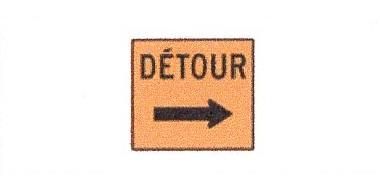 Signalisation C&G HO – Panneau de détour – Détour, À droite (T-90-2-D)