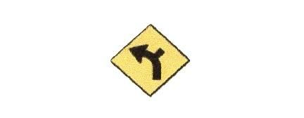 Signalisation C&G HO – Panneau de virage – À gauche + intersection (D-110-2-G-I)