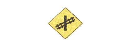 Load image into Gallery viewer, Signalisation C&amp;G HO – Signal avancé de passage à niveau – Passage à niveau, incliné à gauche (D-180-2)
