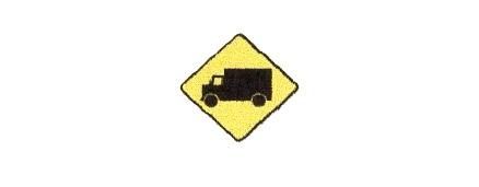 Chargez l'image dans la visionneuse de la galerie, Signalisation C&amp;G HO – Panneau de sortie de véhicules – Sortie de camions à droite (D-270-11-D)
