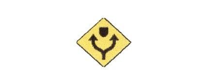 Load image into Gallery viewer, Signalisation C&amp;G HO – Panneau « Fin de… » – Fin de chaussée séparée (division) (D-90-3)
