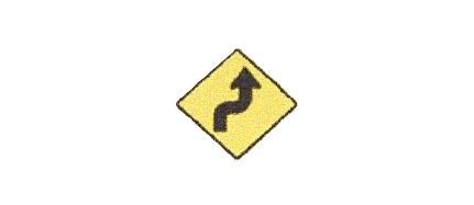Load image into Gallery viewer, Signalisation C&amp;G HO – Panneau de virage – En S vers la droite (D-110-3-D)
