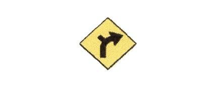 Signalisation C&G HO – Panneau de virage – À droite + intersection (D-110-2-D-I)