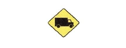 Chargez l'image dans la visionneuse de la galerie, Signalisation C&amp;G HO – Panneau de sortie de véhicules – Sortie de camions à gauche (D-270-11-G)
