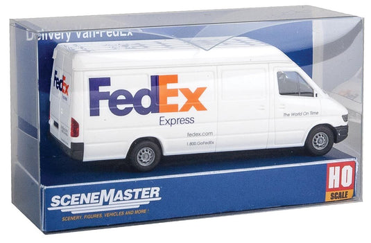 Walthers SceneMaster HO Delivery Van - FedEx Express (white, purple, orange)