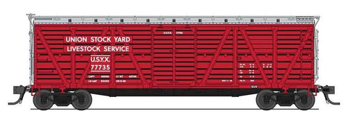 Broadway Limited PRR K7 Stock Car with Cattle Sounds - Union Stock Yards USYX (red, silver)