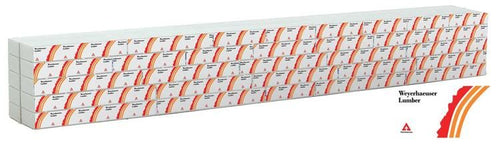 Walthers SceneMaster HO Wrapped Lumber Load for WalthersMainline 72' Centerbeam Flatcar - Weyerhauser Lumber (red, orange)