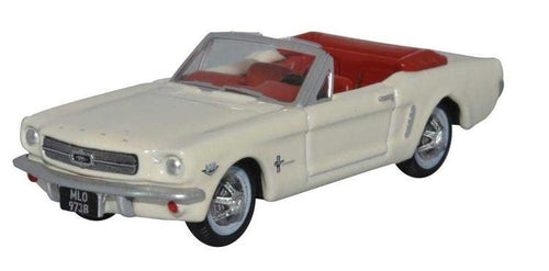 Oxford Diecast HO 1965 Ford Mustang Convertible - Wimbledon White