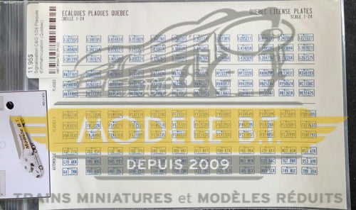 Signalisation C&G 1/24 Plaques d'immatriculation (Québec)