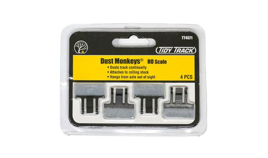 Woodland Scenics Tidy Track HO Dust Monkeys(TM) Axle-Mounted Track Cleaner Pads pkg(4)