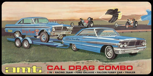 AMT 1/25 1964 Cal Drag Combo Ford Galaxy & Falcon with Trailer