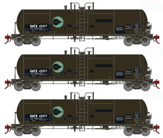 Athearn Genesis HO GATC 20,000-Gallon GS Tank, GATX/Cargill Set of 3
