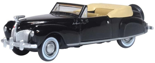 Oxford Diecast HO 1941 Lincoln Continental Convertible Top Down - Black, Tan