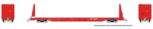 Rapido Trains HO Marine Industries Bulkhead Flatcar - CP Rail (Action Red)