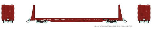 Rapido Trains HO Marine Industries Bulkhead Flatcar - CNIS (Mineral Brown)