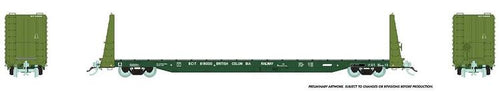 Rapido Trains HO Marine Industries Bulkhead Flatcar - BCIT (Two Tone Green)