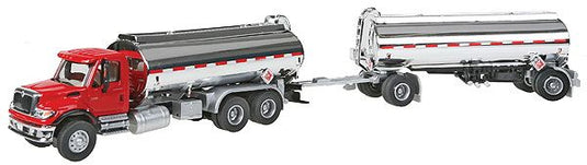 Walthers SceneMaster HO International 7600 Tank Truck w/trailer Chrome