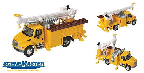 Walthers SceneMaster HO International 4300 Utility Truck w/Drill - Yellow