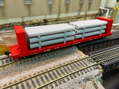 S.V.R. HO Galvanized Pipe load 2' x 22' (38pcs)