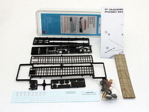 Lonestar Models HO 40' Trailmobile Flatbed Trailer - Kit - Black