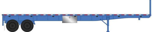 Walthers SceneMaster HO 40' Flatbed Trailer - 2-Pack - Blue