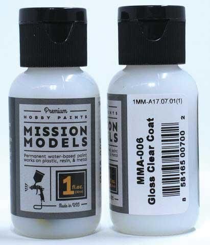 Mission Models  Water-Based Acrylic Paint 1oz 29.6ml - MMA-006 Gloss Clear Coat
